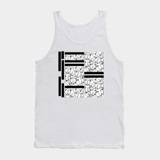 Black and White Face Line Tank Top